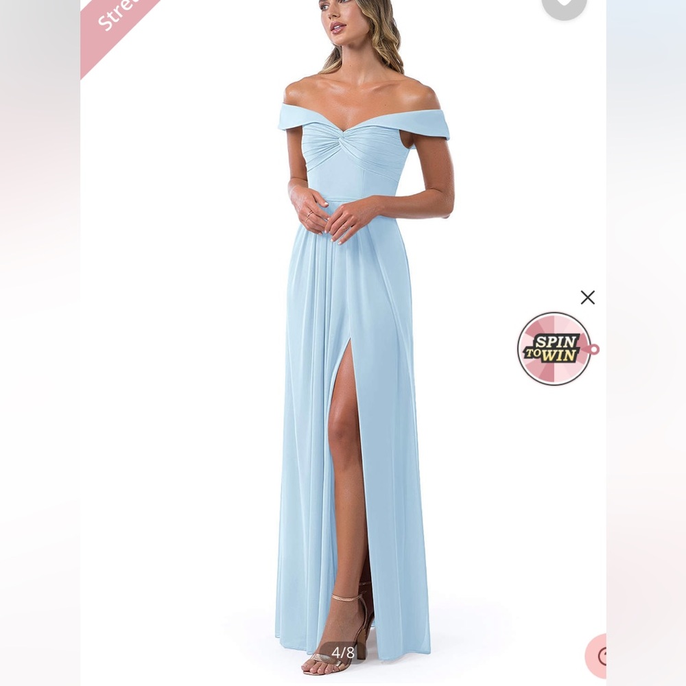 Azazie Bridesmaids dress sky blue size 4